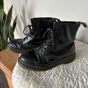 Dr. Martens 1460 8-eye smooth leather lace-up boots in black